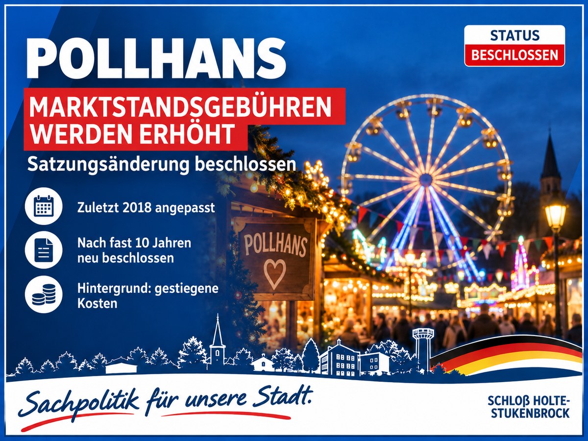 Pollhans: Marktstandsgebühren sollen angepasst werden